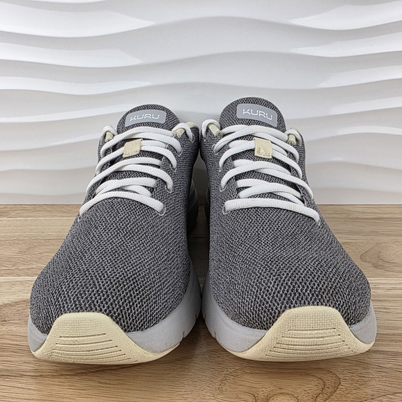 Kuru Flex Via Sneakers Womens 8.5 Dove Gray Pale Lime Athletic Walking Shoes‎